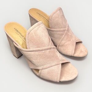Christian Siriano Blush Women's Slip-On Block Heel Mules Size 7 1/2
